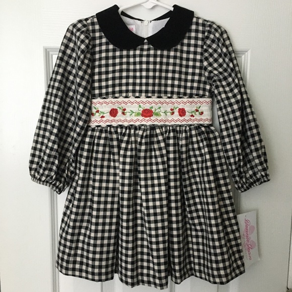 bonnie jean black and white dress